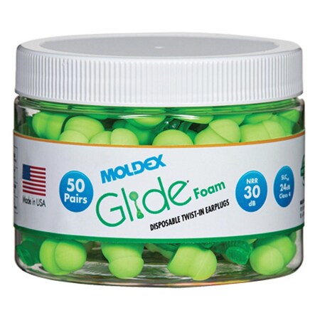 Moldex Glide Foam Twist In Earplugs Canister, 50 pairs 6686